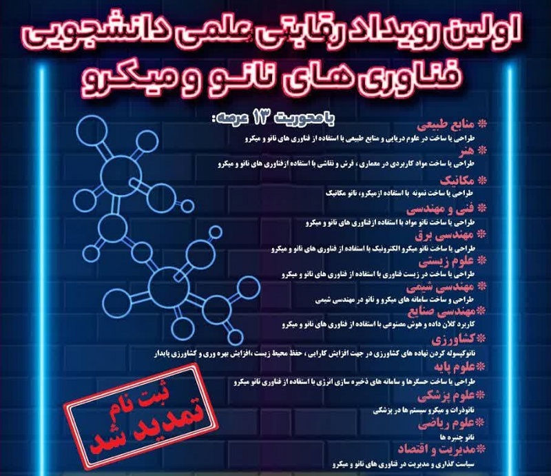  اولین رویداد رقابتی _ علمی فناوری های نانو و میکرو برگزار می شود